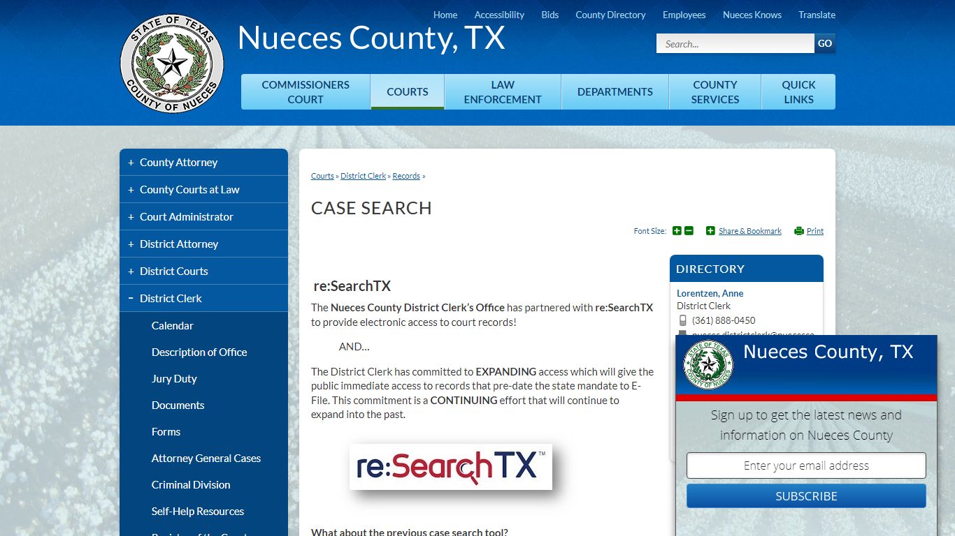 Case Search | Nueces County, TX